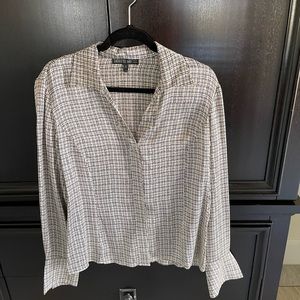Lafayette 148 silk button down blouse